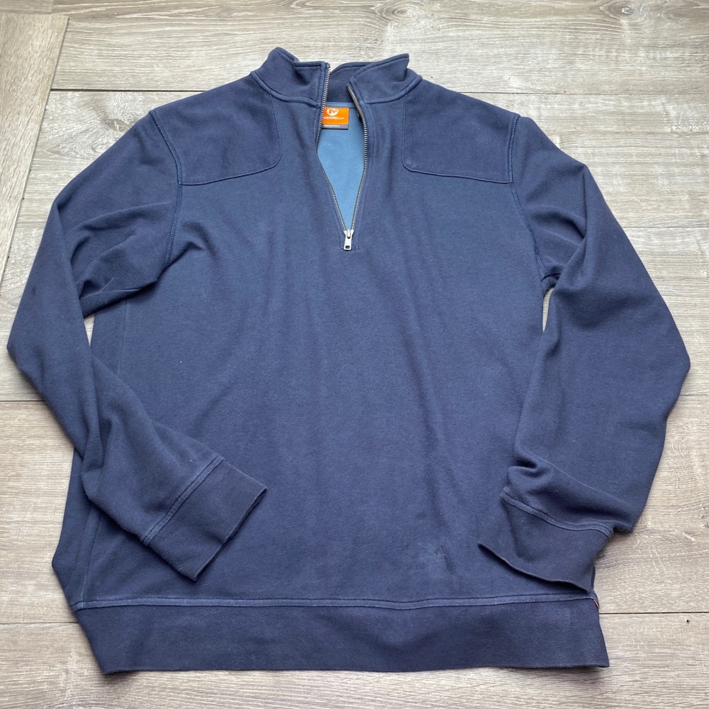 Merrell Shirt SelectWick 1/4 Zip Mens‎ L Blue Cotton Blend Long Sleeve Pullover
